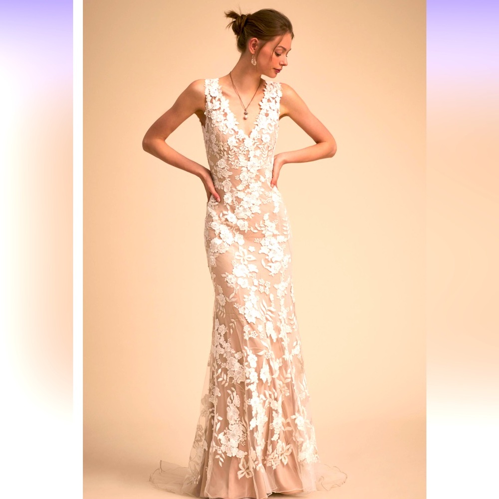 wedding dress slip is reversible to beige or white side. BHLDN Anthropology